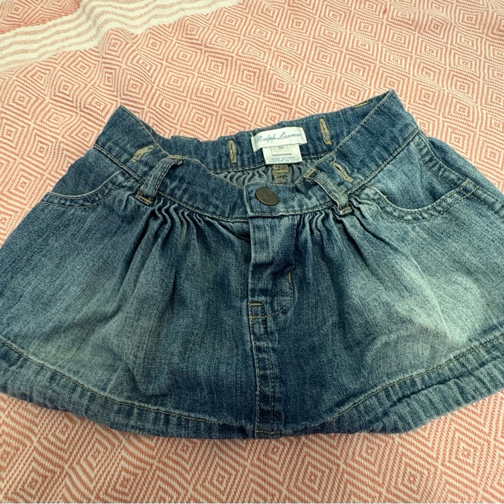 Ralph Lauren Blue Denim Baby Girls Skirt